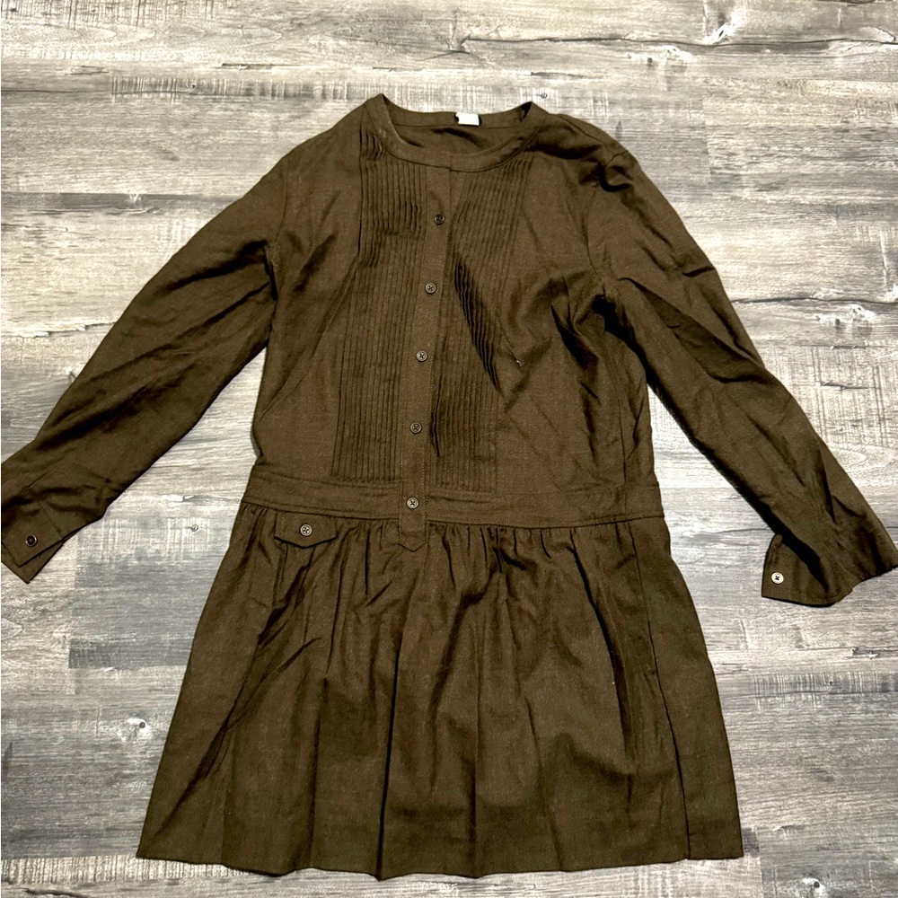 Jcrew sz 10 wool blend long sleeve military dress
